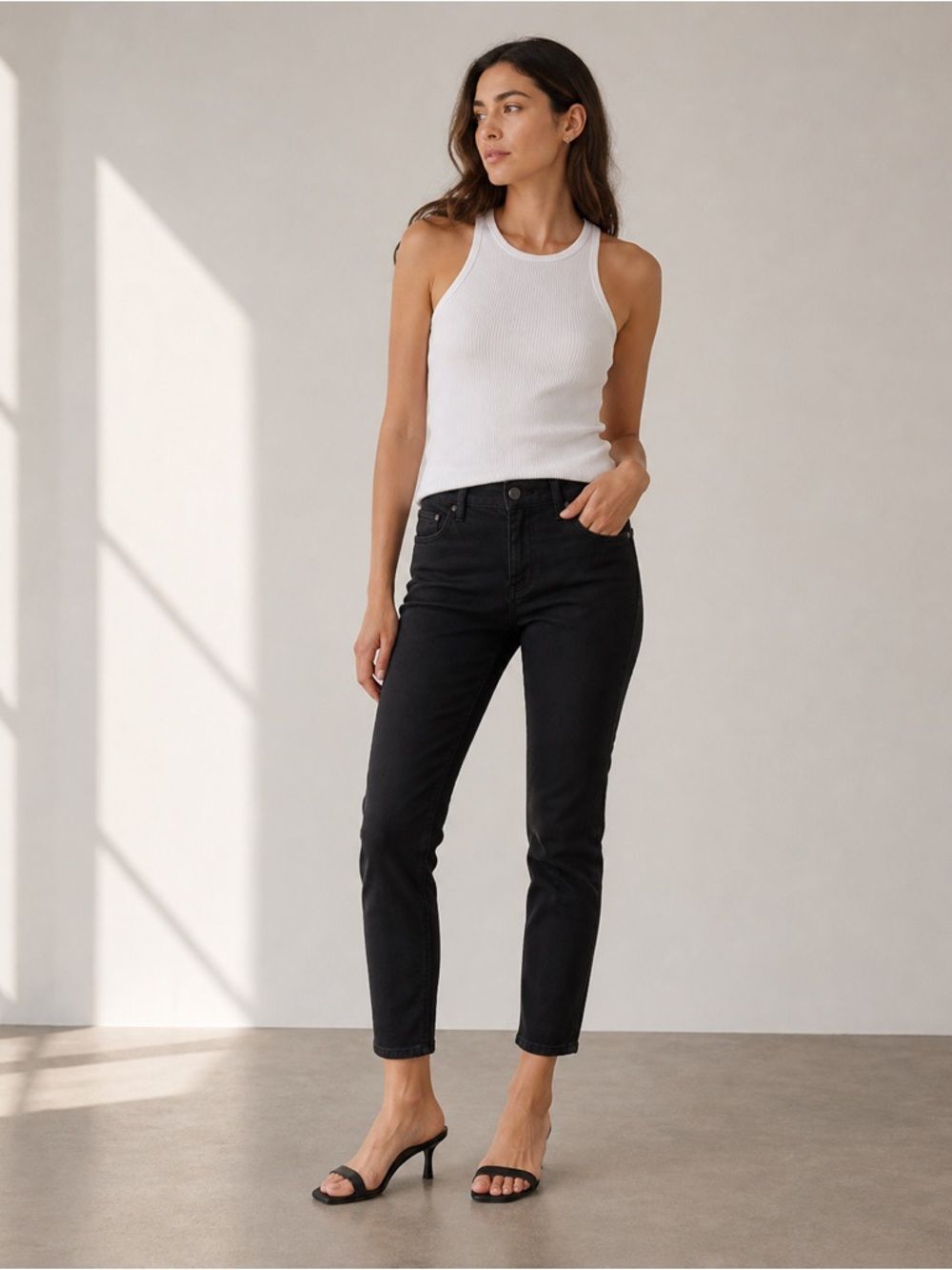 NWT MOTHER Looker Ankle Black Skinny Jeans Painted Ladies Size 27
